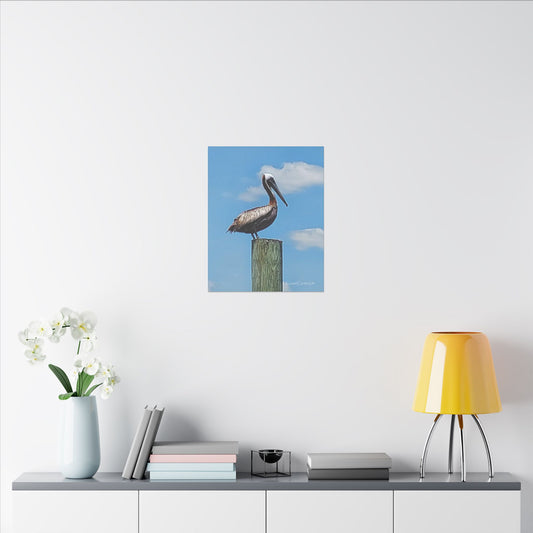 Perched Pelican Coastal Carolina Canvas