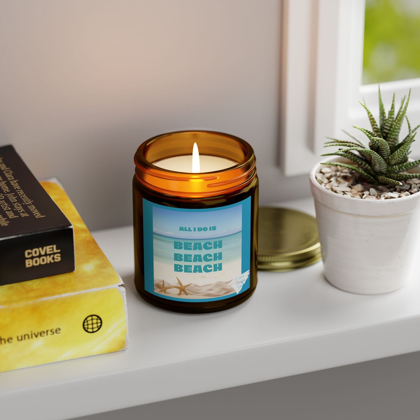 Coconut Apricot Wax Scented Candles - All I Do is Beach Beach Beach
