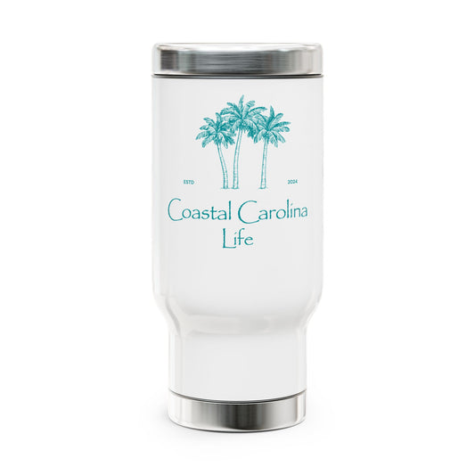 Palm Trees Tumbler with Handle