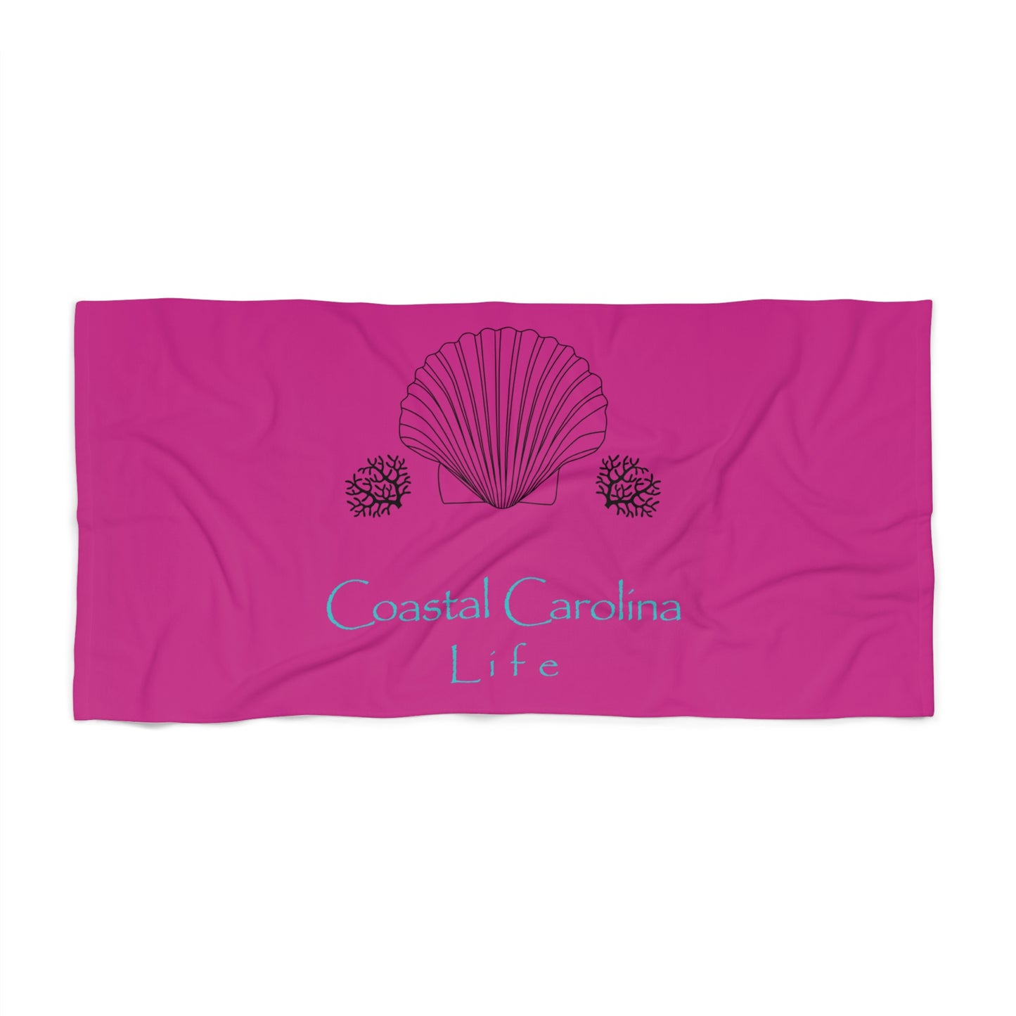 Clam Shell and Coral Coastal Beach Towel