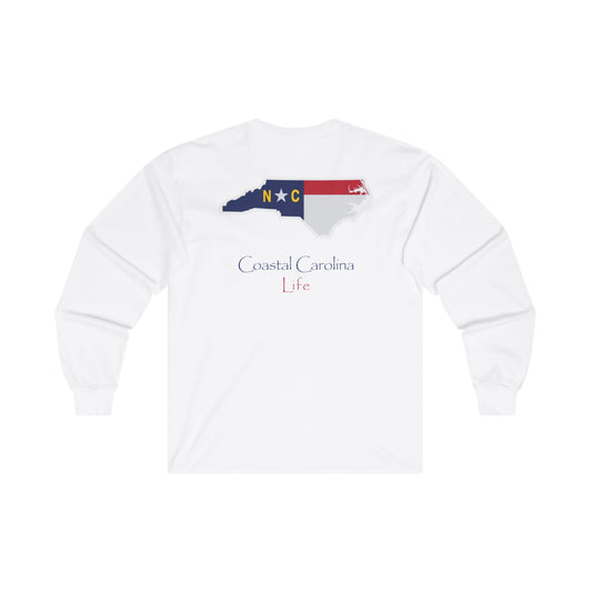 Women's Long Sleeve Cotton T-Shirt - North Carolina Emblem