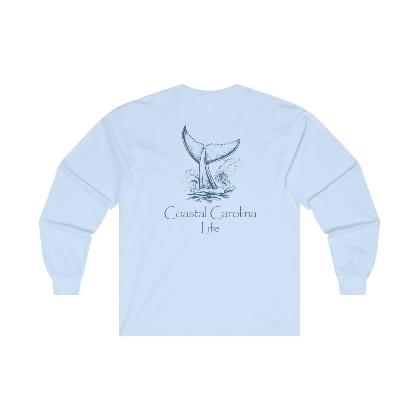 Women's Long Sleeve Cotton T-Shirt - Whale Tail