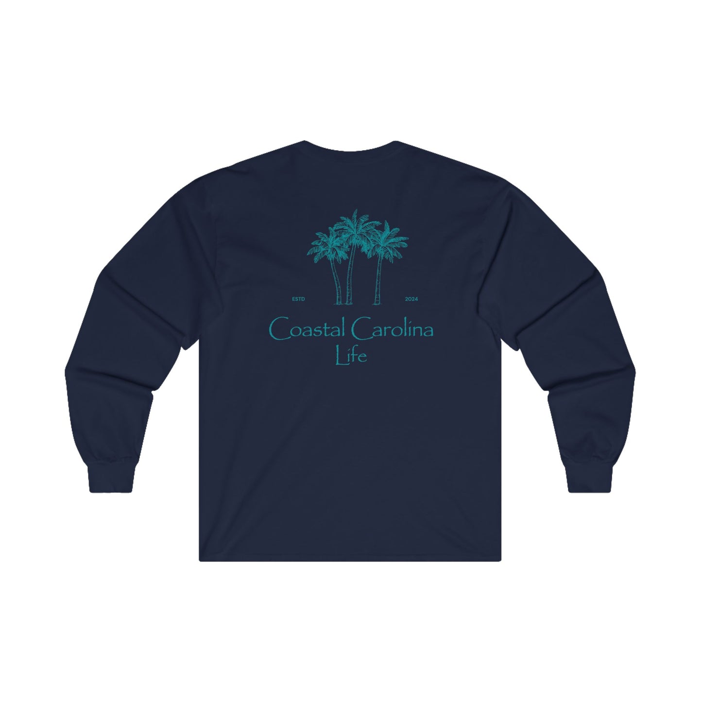 Women's Long Sleeve Cotton T-Shirt - Palm Trees