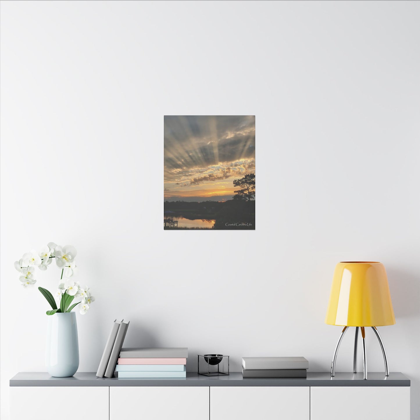 Rays of Sun Sunset Coastal Carolina Canvas