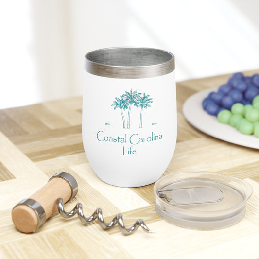 Palm Trees Wine Tumbler