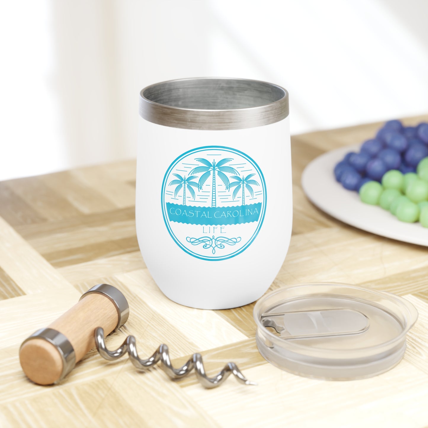 Palm Trees and Water Wine Tumbler