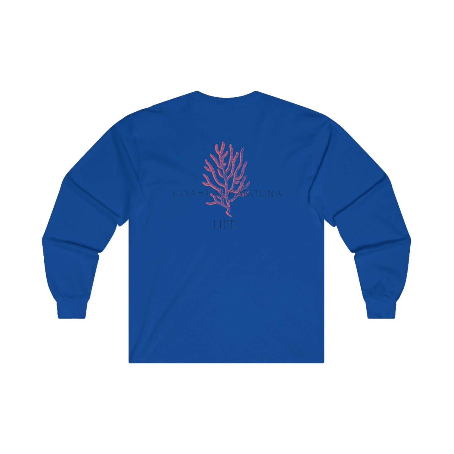 Women's Long Sleeve Cotton T-Shirt - Coral