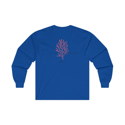 Women's Long Sleeve Cotton T-Shirt - Coral