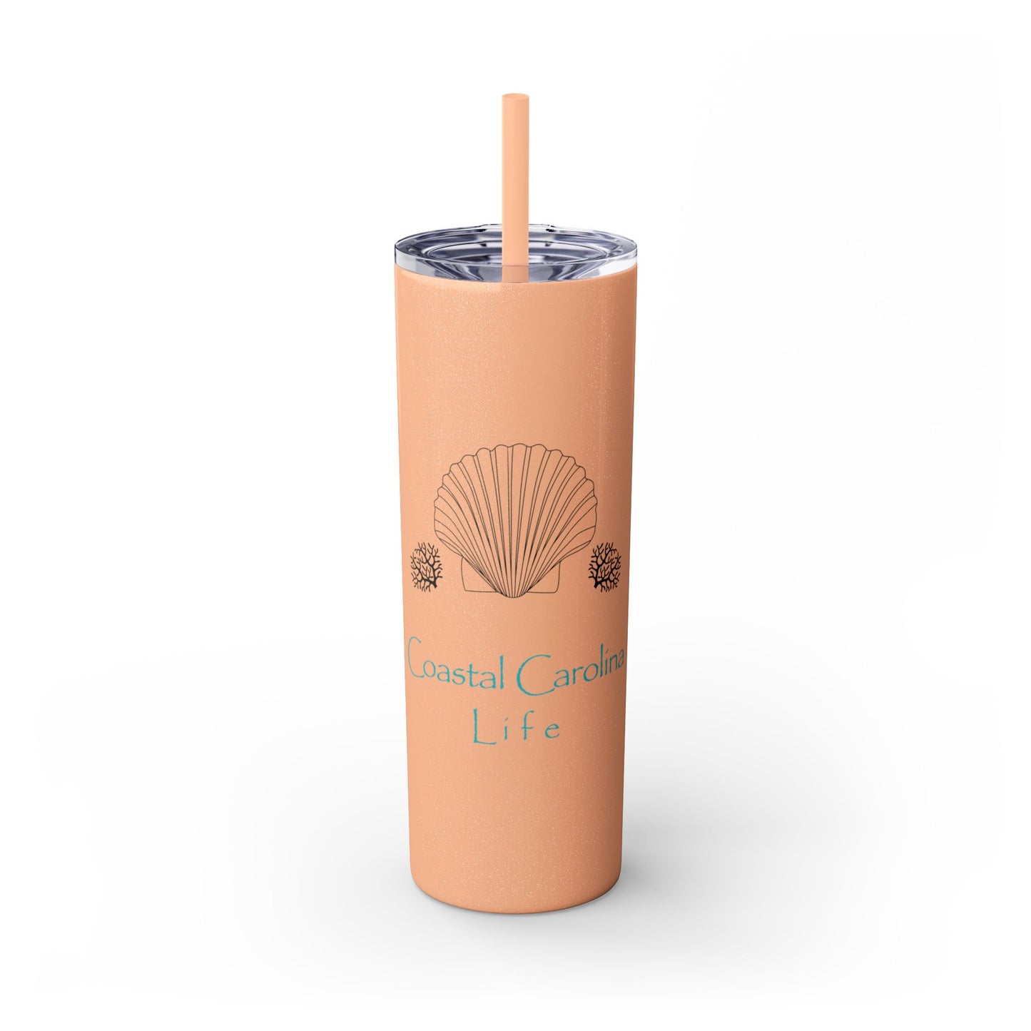 Clam Shell and Coral Skinny Tumbler