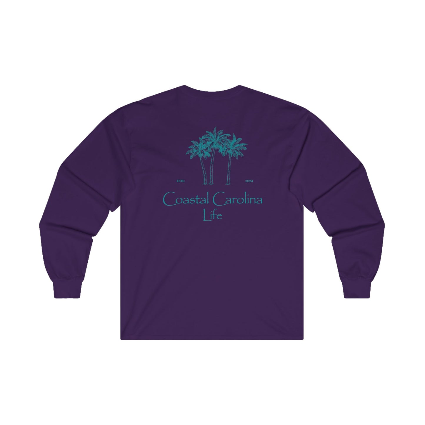 Women's Long Sleeve Cotton T-Shirt - Palm Trees