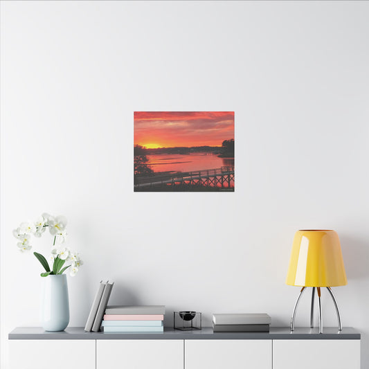 Pinkish Orange Sunset Coastal Carolina Canvas