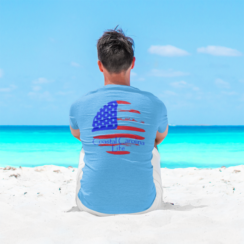 Men's Heavy Cotton T-Shirt - American Flag